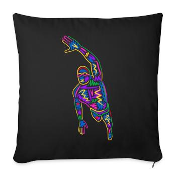 Schwimmen Schwimm bunt Herren Schwimmer Jungen - Sofakissenbezug 45 x 45 cm - Schwarz - Vorne
