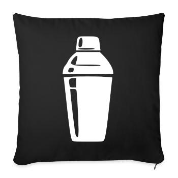 Barman de cadeaux Shaker Shaker Cocktail Bar - Housse de coussin décorative 45 x 45 cm - noir - Devant