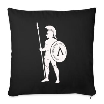 Spartanischer Krieger mit Schild - Sofakissenbezug 45 x 45 cm - Schwarz - Vorne