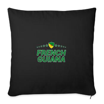 French Guiana - Sofa pillowcase 17,3'' x 17,3'' (45 x 45 cm) - black - Front