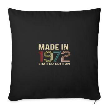 Retro Vintage Made 1972 - Sofa pillowcase 17,3'' x 17,3'' (45 x 45 cm) - black - Front