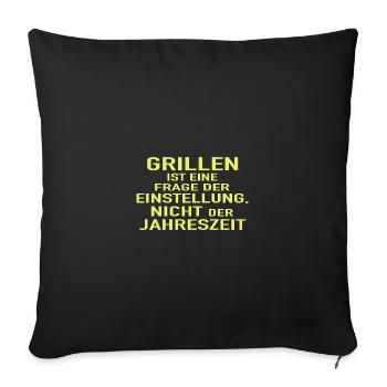 Grillen Jahreszeit Grill Vater Geschenkidee Dad - Sofakissenbezug 45 x 45 cm - Schwarz - Vorne
