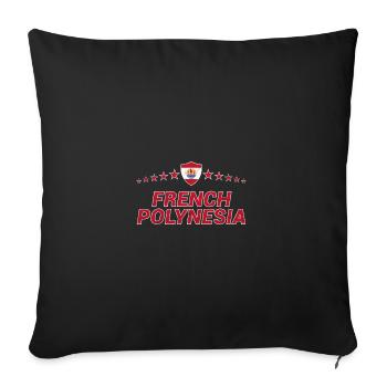 Polynésie française - Housse de coussin décorative 45 x 45 cm - noir - Devant