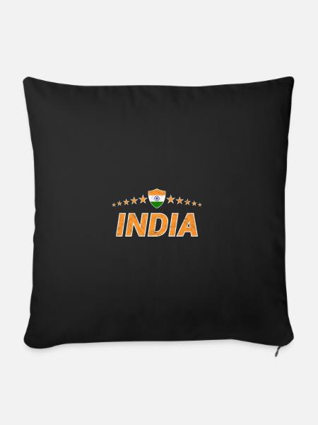 Indien - Sofakissenbezug 45 x 45 cm - Schwarz