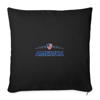 États-Unis - Housse de coussin décorative 45 x 45 cm - noir - Devant