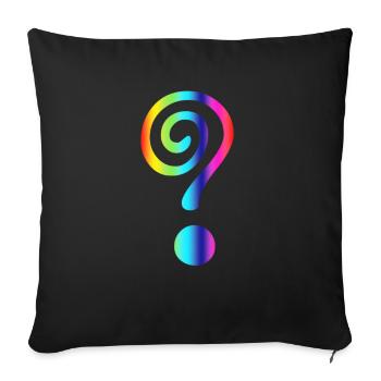 Points d’interrogation - Housse de coussin décorative 45 x 45 cm - noir - Devant