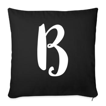 Lettre b - Housse de coussin décorative 45 x 45 cm - noir - Devant