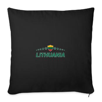 Lithuania - Sofa pillowcase 17,3'' x 17,3'' (45 x 45 cm) - black - Front