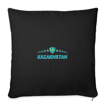 Kazakhstan - Housse de coussin décorative 45 x 45 cm - noir - Devant