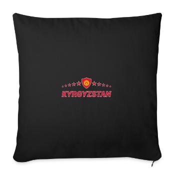 Kirghizistan - Housse de coussin décorative 45 x 45 cm - noir - Devant