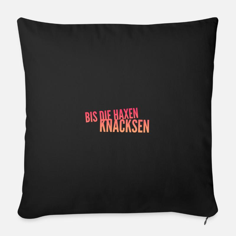 Pas de pitié pour le mollet Jusqu’à ce que les hassons craquent - Housse de coussin décorative 45 x 45 cm - noir