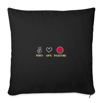 Peace Love Palestine Palästina - Sofakissenbezug 45 x 45 cm - Schwarz - Vorne