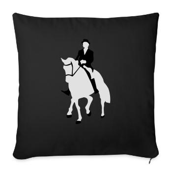 Dressage, cavalier de dressage, Horse - Housse de coussin décorative 45 x 45 cm - noir - Devant