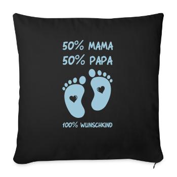 baby_fuesse_wunschkind - Sofakissenbezug 45 x 45 cm - Schwarz - Vorne