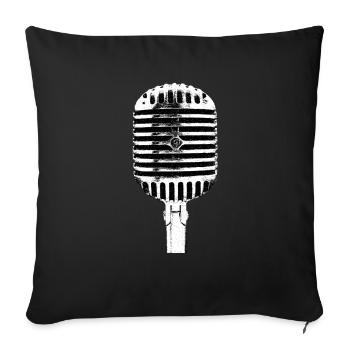 Ein cooles retro-mikrofon - Sofakissenbezug 45 x 45 cm - Schwarz - Vorne