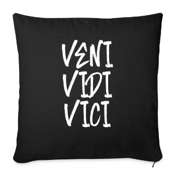 veni vedi vici latin succès César réussi - Housse de coussin décorative 45 x 45 cm - noir - Devant