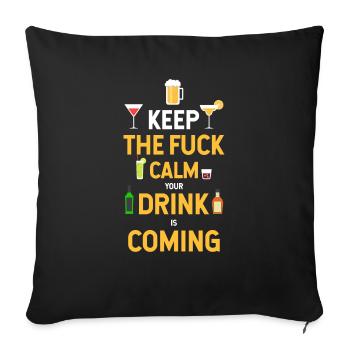 Barman Cocktail Bartender Barkeeper - Housse de coussin décorative 45 x 45 cm - noir - Devant