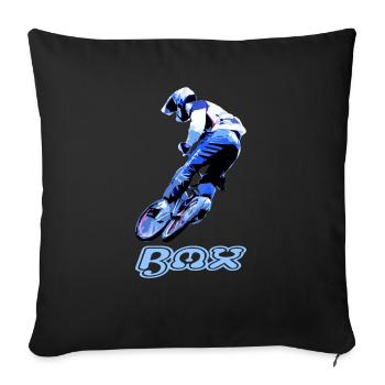 BMX Rennsport - Sofakissenbezug 45 x 45 cm - Schwarz - Vorne