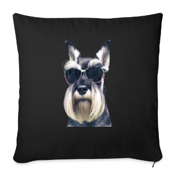 Miniature Schnauzer - Sofa pillowcase 17,3'' x 17,3'' (45 x 45 cm) - black - Front