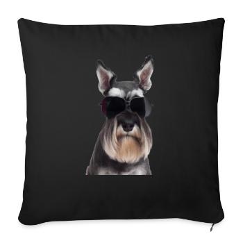Miniature Schnauzer - Sofa pillowcase 17,3'' x 17,3'' (45 x 45 cm) - black - Front