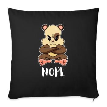 Non Cochon d'Inde paresseux drôle - Housse de coussin décorative 45 x 45 cm - noir - Devant