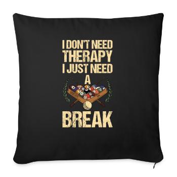 Billard billard billard - Housse de coussin décorative 45 x 45 cm - noir - Devant