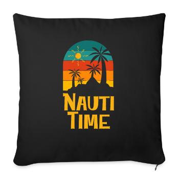 Nauti Time Summer Trip Vacation Tropical Beach - Sofakissenbezug 45 x 45 cm - Schwarz - Vorne
