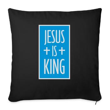 Citation de Jésus est roi - Housse de coussin décorative 45 x 45 cm - noir - Devant