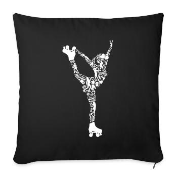 Roller Skates Girls Roller Skates Roller Skating - Sofa pillowcase 17,3'' x 17,3'' (45 x 45 cm) - black - Front