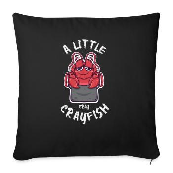 Petite écrevisse Kawaii Écrevisses à bouillir les fruits de mer - Housse de coussin décorative 45 x 45 cm - noir - Devant