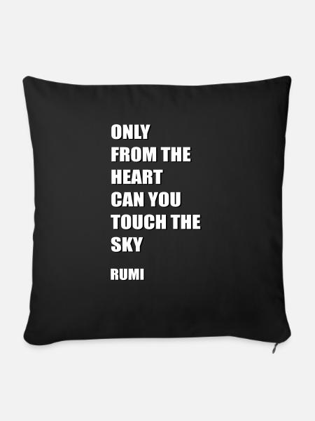 Heart and Sky - Sofa pillowcase 17,3'' x 17,3'' (45 x 45 cm) - black