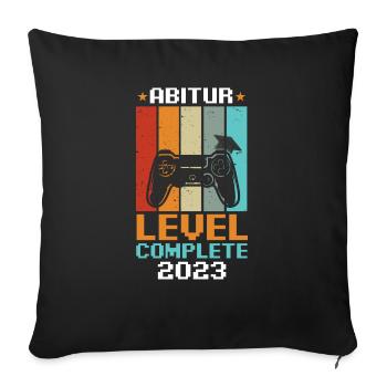 Abiturienten Abschluss Gamer Zocker 2023 Abitur - Sofakissenbezug 45 x 45 cm - Schwarz - Vorne