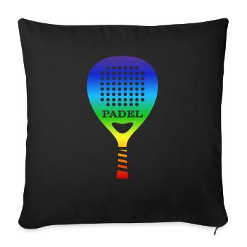 Padel PADELTENNIS-rainbow padelspieler - Sofakissenbezug 45 x 45 cm - Schwarz - Vorne