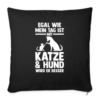 Hunde Katzenliebhaber Hundeliebhaber Katzen - Sofakissenbezug 45 x 45 cm - Schwarz - Vorne