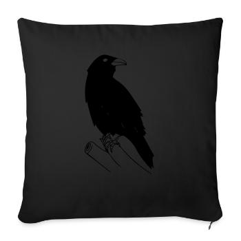 crow - Sofa pillowcase 17,3'' x 17,3'' (45 x 45 cm) - black - Front