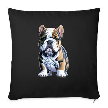 Cute Bulldog Puppy - Sofa pillowcase 17,3'' x 17,3'' (45 x 45 cm) - black - Front