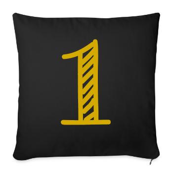 1. 1 YEAR. 1ST ANNIVERSARY. BIRTHDAY 1 YEAR - Sofa pillowcase 17,3'' x 17,3'' (45 x 45 cm) - black - Front
