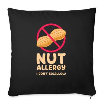 Allergie aux noix que je n’avale pas - Housse de coussin décorative 45 x 45 cm - noir - Devant