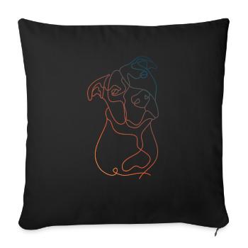 COLOR LINEAR MINIMALIST PITBULL - Sofa pillowcase 17,3'' x 17,3'' (45 x 45 cm) - black - Front