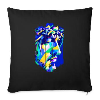 jesus bible christian religion christian cross christian - Sofa pillowcase 17,3'' x 17,3'' (45 x 45 cm) - black - Front