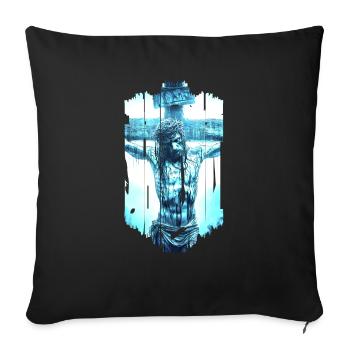 jesus bible christian religion christian cross christian - Sofa pillowcase 17,3'' x 17,3'' (45 x 45 cm) - black - Front