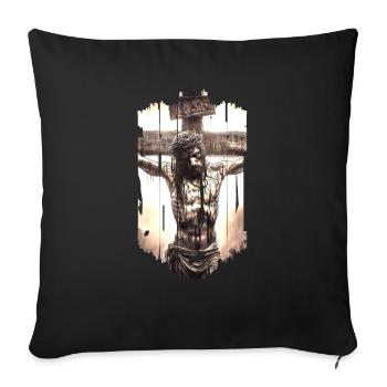 jesus bible christian religion christian cross christian - Sofa pillowcase 17,3'' x 17,3'' (45 x 45 cm) - black - Front