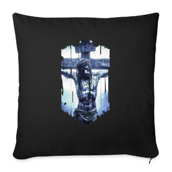 jesus bible christian religion christian cross christian - Sofa pillowcase 17,3'' x 17,3'' (45 x 45 cm) - black - Front