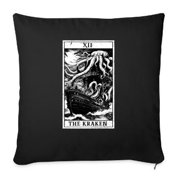 kraken tarot - Sofa pillowcase 17,3'' x 17,3'' (45 x 45 cm) - black - Front