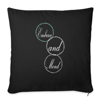 inner healing helping hand healing quotes - Sofa pillowcase 17,3'' x 17,3'' (45 x 45 cm) - black - Front