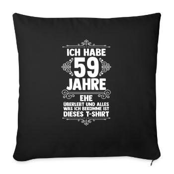 Mariage Mariage de marée 59 ans de mariage - Housse de coussin décorative 45 x 45 cm - noir - Devant