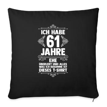 Mariage Ormes Mariage 61 ans Mariage - Housse de coussin décorative 45 x 45 cm - noir - Devant