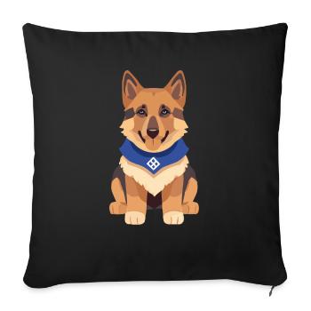 Chiot Berger Allemand Mignon - Housse de coussin décorative 45 x 45 cm - noir - Devant