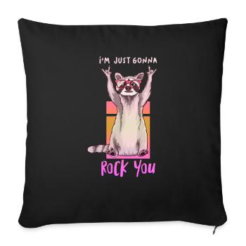 dj music retro heavy metal hard rock punk panda - Sofa pillowcase 17,3'' x 17,3'' (45 x 45 cm) - black - Front