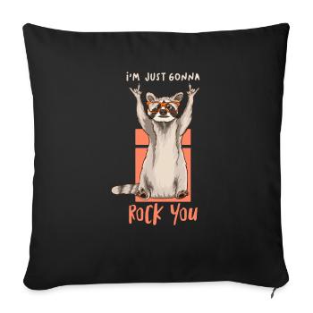 dj music retro heavy metal hard rock punk panda - Sofa pillowcase 17,3'' x 17,3'' (45 x 45 cm) - black - Front